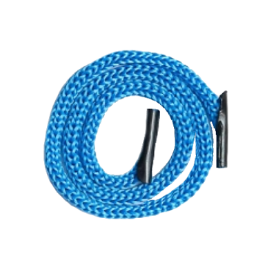 Шнур с наконечниками для пакетов, 4 мм, Светло-голубой, L - 33 см.; крючок прозрачный; 100 шт