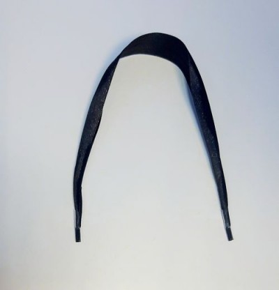 Шнур-лента 25 см с наконечниками для пакетов Чёрный, L- 28 см, крючок прозрачный, 100 шт.
