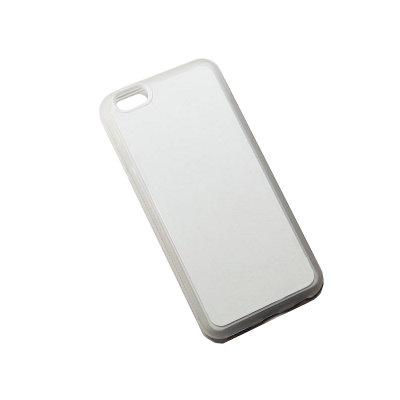 Чехол под сублимацию для iPhone 6, силикон + алюм. пластина., Белый