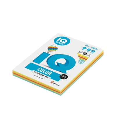 Бумага цветная IQ Color Intensive, Mixed-packs, А4, 80 г/м2, 5*50 л