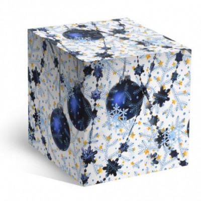Коробка для кружки новогодняя "Синие шары"
