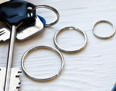 Кольцо для ключей 24 мм, никель "заводное"