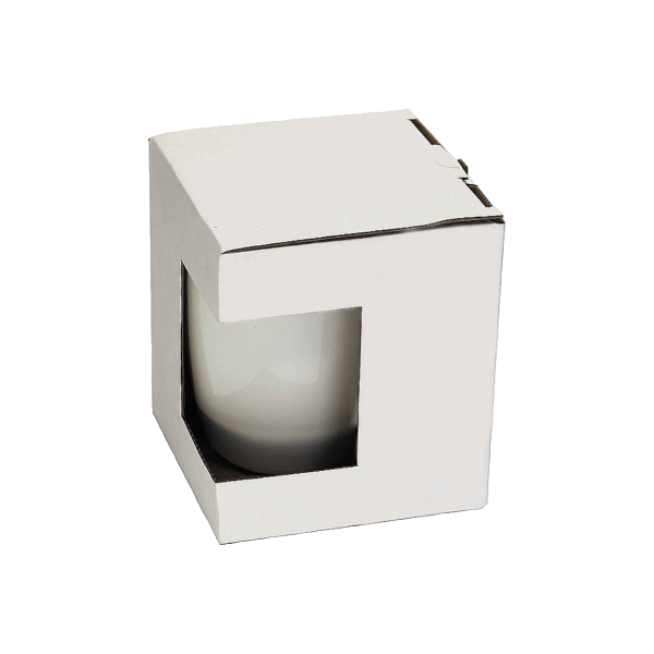 Коробка для кружки белая, с угловым окном