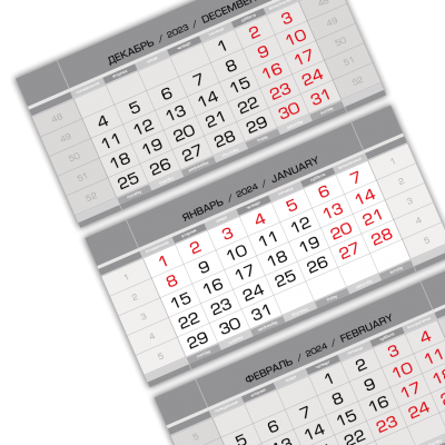 Календарные блоки 2024 Стандарт М КС, Серебро