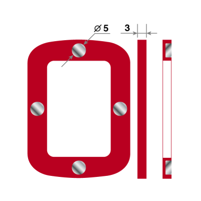 Календарные курсоры магнитные красные ПВХ, внутр. окошко 20х30мм  2 магнита; 50 шт.