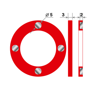 Календарные курсоры магнитные красные, круглые, 39мм; внутр - 25мм; ПВХ; 4 магнита, 50 шт