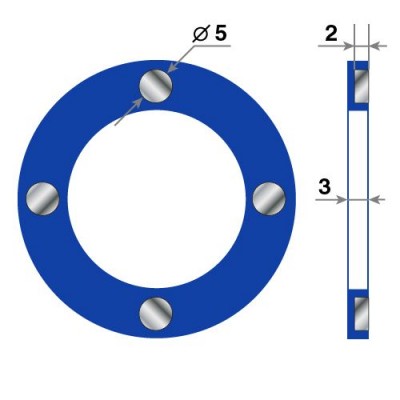 Календарные курсоры магнитные синие, круглые, 39мм; внутр - 25мм; ПВХ; 4 магнита, 50 шт