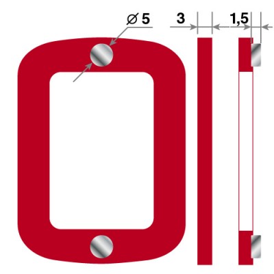 Календарные курсоры магнитные Красные акриловые, внутр. окошко 20х30мм (50 шт.) 2 магнита