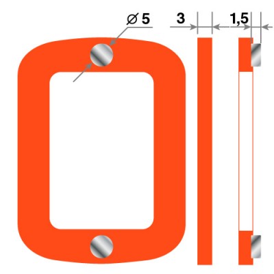 Календарные курсоры магнитные Оранжевые акриловые, внутр. окошко 20х30мм (50 шт.) 2 магнита