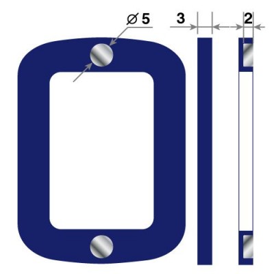 Календарные курсоры магнитные синие ПВХ, внутр. окошко 20х30мм  4 магнита; 50 шт.