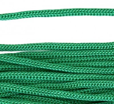 Шнур с наконечниками "крючок-прозрачный" для пакетов, Зелёный, 4 мм, 100 шт