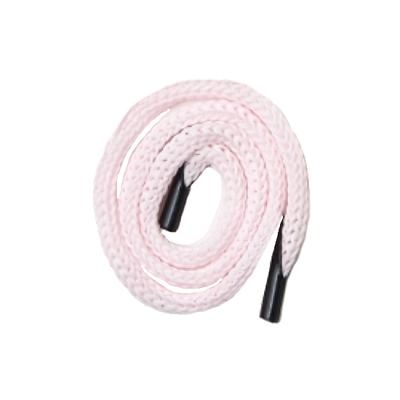 Шнур с наконечниками для пакетов, 4 мм, Светло-розовый, L - 33 см.; крючок прозрачный; 100 шт