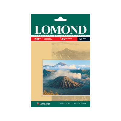 Фотобумага Lomond глянцевая А5, 210х148мм,  230г/м, 50л. (0102070)