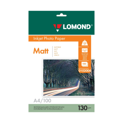 Фотобумага Lomond матовая двухстор. А4, 130г/м, 100л. (0102004)