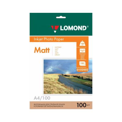 Фотобумага Lomond матовая двухстор. А4, 100г/м, 100л. (0102002)