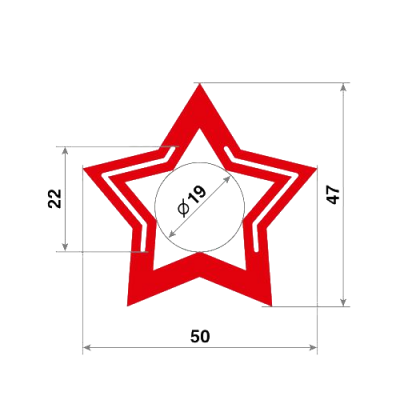 Календарные курсоры Звезда, красные (29-33) внутр. 20мм , 100 шт