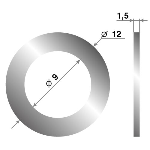 Курсор Магнит неодимовый кольцо 12х9х1,2 мм (внутр. окошко 9мм).