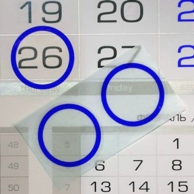 Календарные курсоры Статик, синие , 36 мм (внутр. 27мм) , 100 шт