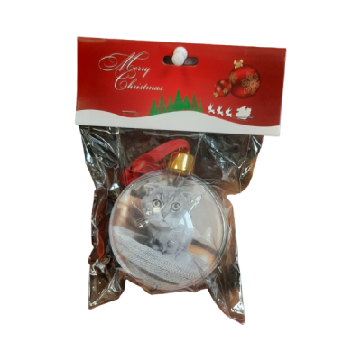 Шар елочный, D70 mm, пластик, под полиграфическую вставку