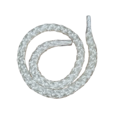 Шнур с наконечниками "крючок-прозрачный" для пакетов, Белый, 6 мм, 100 шт