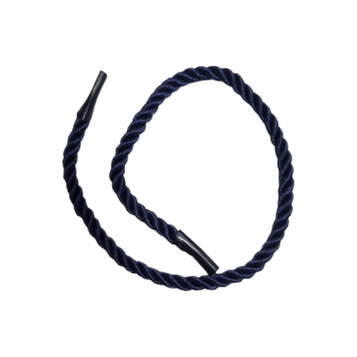 Шнур с наконечниками 5 мм тёмно-синий кручёный, L-35 см, крючок черный (100шт)