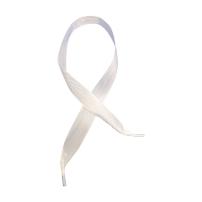 Шнур-лента 35 см с наконечниками белый репс, крючок прозрачныйй (100 шт)